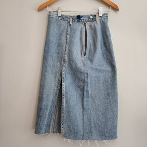 REDONE x Levi's knee length denim skirt distressed 25